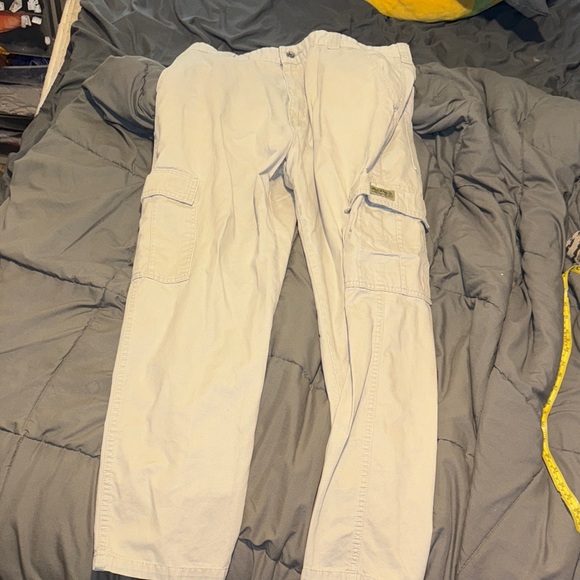 Wrangler Men's Cream Cargo Pants Y2K 34x30 - Picture 1 of 6